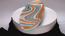Load and play video in Gallery viewer, Plate - Orange cream and blue oblong platter