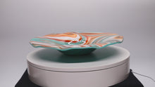 Load and play video in Gallery viewer, Plate - Orange cream and blue rippled edge bowl