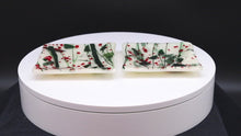 Load and play video in Gallery viewer, Holiday - Holly Berry white glass dishes with holiday confetti pattern