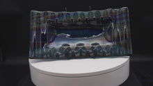 Load and play video in Gallery viewer, Plate - Dark iridescent rectangular platter with rippled edges