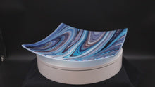 Load and play video in Gallery viewer, Plate - Teal swirl square platter