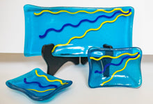 Load image into Gallery viewer, Sushi tray and sauce bowls - Aquamarine