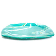 Load image into Gallery viewer, Plate - Cream and teal colored swirl