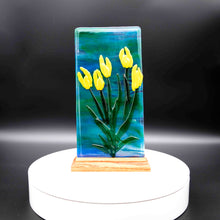 Load image into Gallery viewer, Decorative - Yellow tulip on blue background