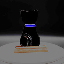 Load image into Gallery viewer, Animal-Black-Cat-with-Blue-Collar-Profile.jpg
