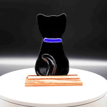 Load image into Gallery viewer, Animal-Black-Cat-with-Blue-Collar-Profile.jpg