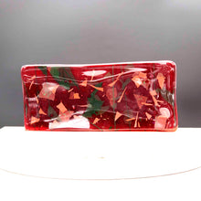 Load image into Gallery viewer, Holiday Plate - Christmas red with green and white confetti