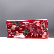 Load image into Gallery viewer, Holiday Plate - Christmas red with green and white confetti