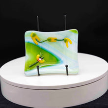 Load image into Gallery viewer, Plate - Green swirl soap dish with flowers