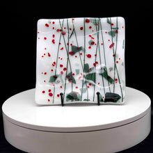 Load image into Gallery viewer, Holiday - Holly Berry white dish with holiday embellishment