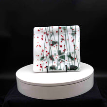 Load image into Gallery viewer, Holiday - Holly Berry white dish with holiday embellishment