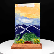 Load image into Gallery viewer, Decorative - Mountain painting with bushes and flowers