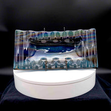 Load image into Gallery viewer, Plate - Dark iridescent rectangular platter with rippled edges