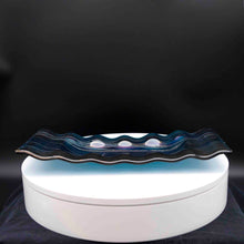 Load image into Gallery viewer, Plate - Dark iridescent rectangular platter with rippled edges
