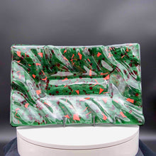 Load image into Gallery viewer, Holiday Platter -  Christmas green platter with red confetti