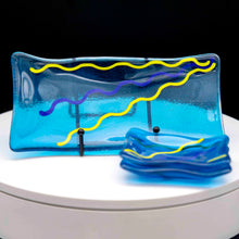 Load image into Gallery viewer, Sushi tray and sauce bowls - Aquamarine