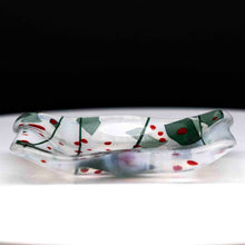Load image into Gallery viewer, Holiday - Holly Berry clear glass dish with holiday confetti pattern