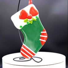 Load image into Gallery viewer, Holiday Stocking - Red toe with white stripes