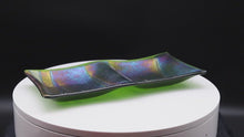 Load and play video in Gallery viewer, Plate - Dark iridescent double bowl