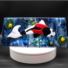 Load image into Gallery viewer, Animal - Koi fish on blue background with lily pads