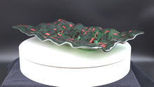 Load and play video in Gallery viewer, Holiday Platter -  Christmas green platter with red confetti