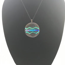 Load image into Gallery viewer, Jewelry - Large round pendant with dichroic chevon