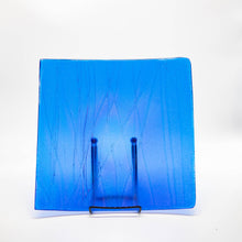 Load image into Gallery viewer, Plate - Deep blue iridescent wave patterned large square platter