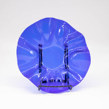 Load image into Gallery viewer, Bowl - Navy blue glass with rippled edges