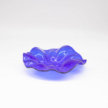 Load image into Gallery viewer, Bowl - Navy blue glass with rippled edges