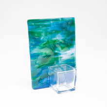 Load image into Gallery viewer, Votive holder - Green and blue tree of life patterned votive
