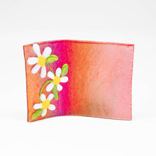 Load image into Gallery viewer, Votive holder - Red iridescent votive holder with flowers