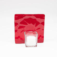 Load image into Gallery viewer, Votive holder - Modern art patterned votive in red iridescent