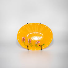 Load image into Gallery viewer, Bowl - Bright yellow oval dish with scalloped edge