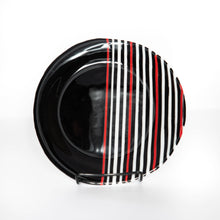 Load image into Gallery viewer, Plate - Black plate with stripes