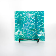 Load image into Gallery viewer, Plate - Turquoise and clear tile stork decal