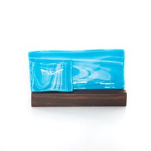 Load image into Gallery viewer, Plate - Light blue and white swirl sushi plate