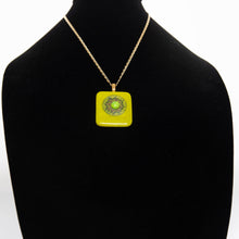 Load image into Gallery viewer, Jewelry - Green and yellow square pendant