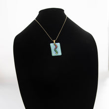 Load image into Gallery viewer, Jewelry - Light blue sea glass pendant with chevron