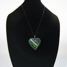 Load image into Gallery viewer, Jewelry - Dark green heart with dichroic chevron
