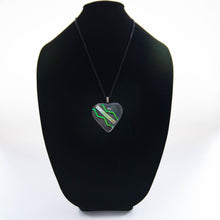 Load image into Gallery viewer, Jewelry - Dark green heart with dichroic chevron