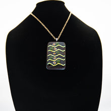 Load image into Gallery viewer, Jewelry - Extra large rectangular pendant in rich gold and green hues