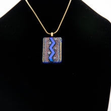 Load image into Gallery viewer, Jewelry - Dichroic striped pendant with stars