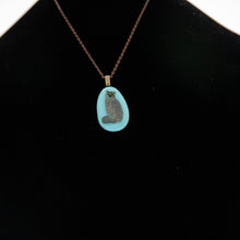 Load image into Gallery viewer, Jewelry - Turquoise tear drop pendant with owl