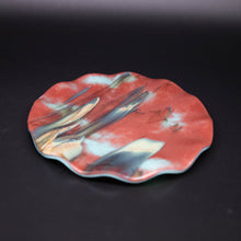Load image into Gallery viewer, Plate - Asian mountain patterned medium round plate with rippled edges