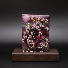 Load image into Gallery viewer, Decorative - Rose swirled glass with cherry blossoms