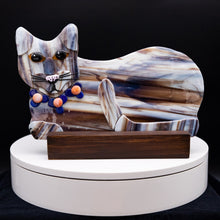 Load image into Gallery viewer, Animals - Gray cat with orange necklace