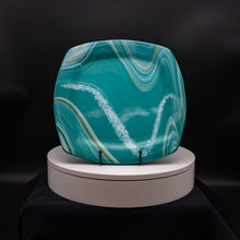 Load image into Gallery viewer, Plate - Cream and teal colored swirl