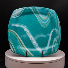 Load image into Gallery viewer, Plate - Cream and teal colored swirl