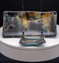 Load image into Gallery viewer, Plate - Wood patterned sushi tray and sauce bowl