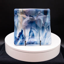 Load image into Gallery viewer, Plate - Beautiful clear blue glass wave plate